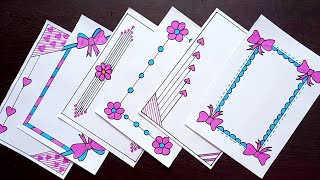 6 beautiful design borders for project  Project work border designs  Design borders on paper [upl. by Aened]