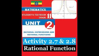 Mathematics Grade 11 Unit 2 Activity 27 amp 28 Rational Function Girma21​ [upl. by Rednirah]