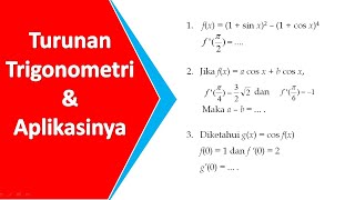 CARA MUDAH TURUNAN FUNGSI TRIGONOMETRI DAN APLIKASINYA [upl. by Kattie]