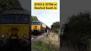 57313 amp 37706 seen nr Sleaford South Jn  shorts class57 class37 railscene [upl. by Aieki724]