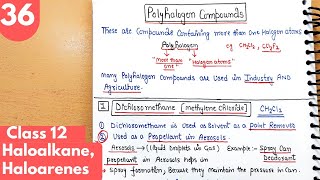 36 Polyhalogen compounds Freons DDT Chloroform Haloalkane organic class12 neet jee [upl. by Fillbert]