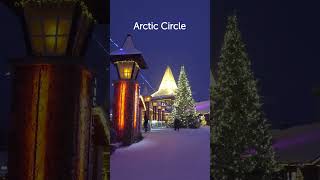 Santa Claus Village in Rovaniemi Christmas snow amp blue moment at Arctic Circle Lapland Finland [upl. by Grizel817]