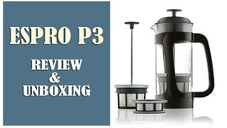 Espro P3 Review and Unboxing Coffee Press with Thick amp Durable SchottDuran Glass Carafe [upl. by Githens]