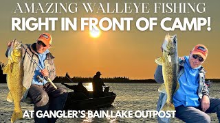 Amazing Walleye Fishing Right In Front Of Camp At Ganglers Bain Lake Outpost [upl. by Sosna]