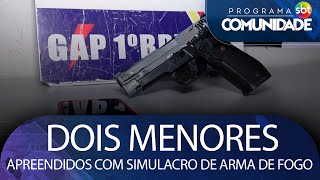 Menores são apreendidos com simulacro de arma de fogo [upl. by Akeirahs]