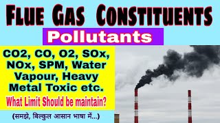 Flue Gas Constituents  CO2 CO SOx NOx SPM  Pollutants in Flue Gas Hindi [upl. by Jansen]