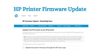 Firmware Update in HP Printer [upl. by Oderfla]