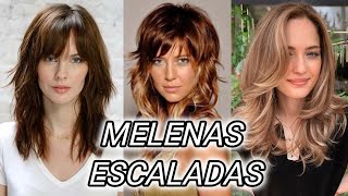 CORTES de CABELLO MODERNOS para MELENAS y MEDIAS MELENAS ESCALADAS y DESFILADAS [upl. by Lav]