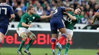 Jonathan Sexton Injury  France v Ireland 15th March 2014 [upl. by Leirraj]