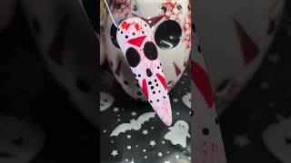 Easy Jason Voorhees Halloween Nails 💀🎃👻 fridaythe13 nailart nailinspo foryou [upl. by Gurevich]