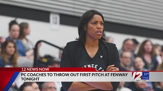 PC basketball coaches to throw out first pitch at Red Sox game [upl. by Gizela]