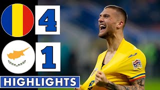 🟡Romania Vs Cyprus 41  All Goals amp Extended HIGHLIGHTS  UEFA Nations League [upl. by Anileme529]