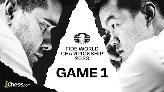 FIDE World Championship  Ding Liren vs Ian Nepomniachtchi  Game 1 [upl. by Koziel]