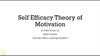 Self Efficacy theory of Motivation Social Learning Theory amp Social Cognitive Theory [upl. by Esorrebma231]