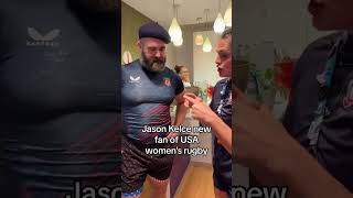 Jason Kelce vs US womens rugby 💪 [upl. by Osborne]