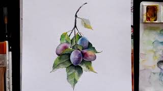 Watercolor Fruit Painting  Fruit Painting Step by Step [upl. by Parhe637]