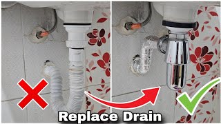 طريقة تغيير سيفون الحوض بطريقة احترافية How to replace a sink drain [upl. by Iorgos810]