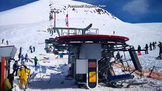 At least 10 injured after ski lift malfunctions sends skiers flying Warning Graphic video [upl. by Jamnis825]