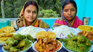 rice dhaniya chicken mutton curry fish curry kachori challenging videowith punishment 🤮asmar [upl. by Maryanne]