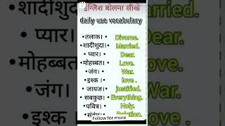 Vocabulary basicenglishspeakingwordinhindi english englishlanguage englishlearning spoke [upl. by Aihseuqram]