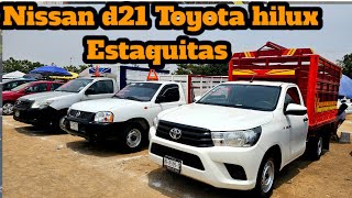 Solo las mejores nissan d21 np300 y toyotas hilux con redilas estaquitas en el tianguis de autos [upl. by Aciras]