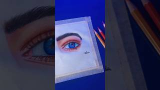 Eye drawing with pencil colour 💥❤️ shorts drawing [upl. by Ronile778]