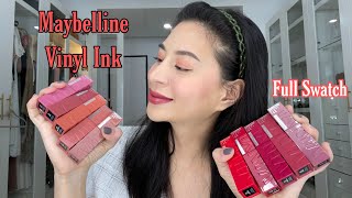 Maybelline Superstay Vinyl Ink Review Swatches 10 shades [upl. by Binah809]