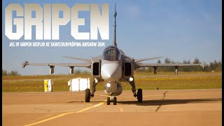 JAS 39 Gripen Skavsta Airshow 2024 Powerful display [upl. by Eelnodnarb969]