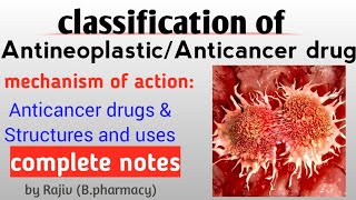 Classification of antineoplastic agentanticancer drugs  complete notes BpharmacyHindi amp English [upl. by Ynnaf]