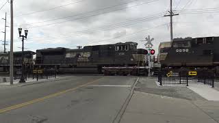 NS 21T heads west at the Main Street crossing in Swanton OH [upl. by Nnhoj904]