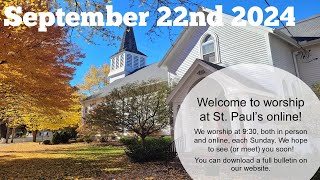 9222024 St Pauls Pittsford Live Stream [upl. by Yevreh]