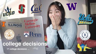 college decisions reaction vlog 2024 stressed  ucs ivy league [upl. by Atal]