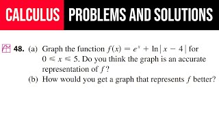 48 Graph the function fxexln⁡x4 for 0≤x≤5 Do you think the graph is an accurate represent [upl. by Etti]