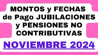 👉 Fechas de Pago Cobro NOVIEMBRE 2024 en JUBILACIONES Pensiones y Pensiones No Contributivas ANSES [upl. by Laing914]