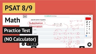 PSAT 89 Math Practice Test  No Calculator [upl. by Bryna]