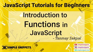 15  Introduction to Functions in JavaScript  What are Functions in JavaScript   JS Tutorials [upl. by Mcleroy]