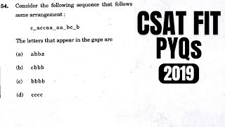 CSAT PYQ2019 Consider the following sequence that follows some arrangement caccaaaabcb [upl. by Karlotta]