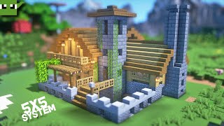 Minecraft  How to Build a 17x17 Fortified House EASY 5x5 System [upl. by Henni]