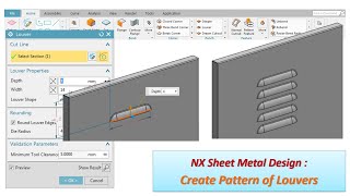 NX Sheet Metal Design  Create Pattern of Louvers [upl. by Yffat94]