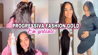 RETOQUEI MINHA PROGRESSIVA FASHION GOLD SOZINHA EM CASA passo a passo  GRAVIDA DE 8 MESES [upl. by Nnav808]