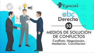 MEDIOS DE SOLUCIÓN DE CONFLICTOS Conflicto Negociación Mediación  ABC del Derecho 52  Egacal [upl. by Anoiek]