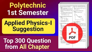 Applied PhysicsI Suggestion PDF  1st Semester Polytechnic  NatiTute [upl. by Mayhs260]