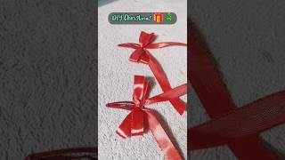 DIY Hair Clips 😱 Bow Making bow diy youtubeshorts shorts christmas hairstyles hairstyle cute [upl. by Francoise]