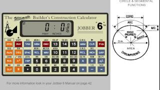 Jobber 6 Construction Calculator  Solving different parts of a circle [upl. by Neelat75]