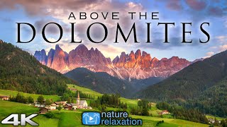 ABOVE THE DOLOMITES 4K Italy 1 Hour Ambient Drone Film in 4K UHD  Calming Music for Stress Relief [upl. by Eniliuqcaj]