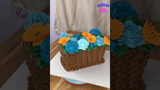 Flower basket cake shorts cake cakedecorating cakedesign cakedecorating birthdaycake [upl. by Asserrac]