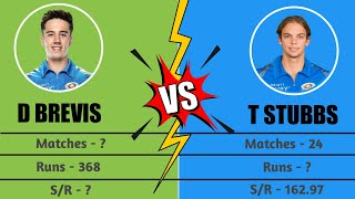 STUBBS vs BREVIS  T20 Batting Comparison  Tristan Stubbs Batting  Dewald Brevis Batting [upl. by Lotti]