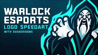 Warlock Esports Gaming Logo Speedart  Adobe Illustrator DaseDesigns [upl. by Annais]