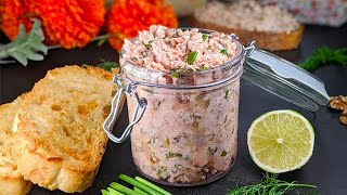 Rillettes de saumon  Tartinade délicieuse  Recette rapide [upl. by Solley513]