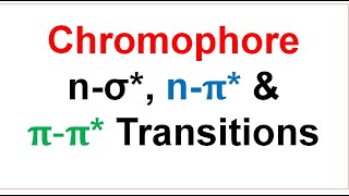 UV7  Chromophore in UVvisible spectroscopy  nσ amp n𝛑 transitions  𝛑𝛑 transitions [upl. by Lexerd]